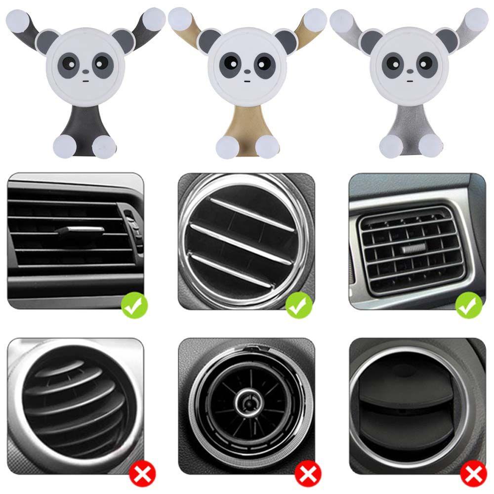 DARNELL Giá Đỡ Điện Thoại Bằng Nhựa ABS Hình Gấu Trúc Dễ Thương Cho Xe Ô Tô