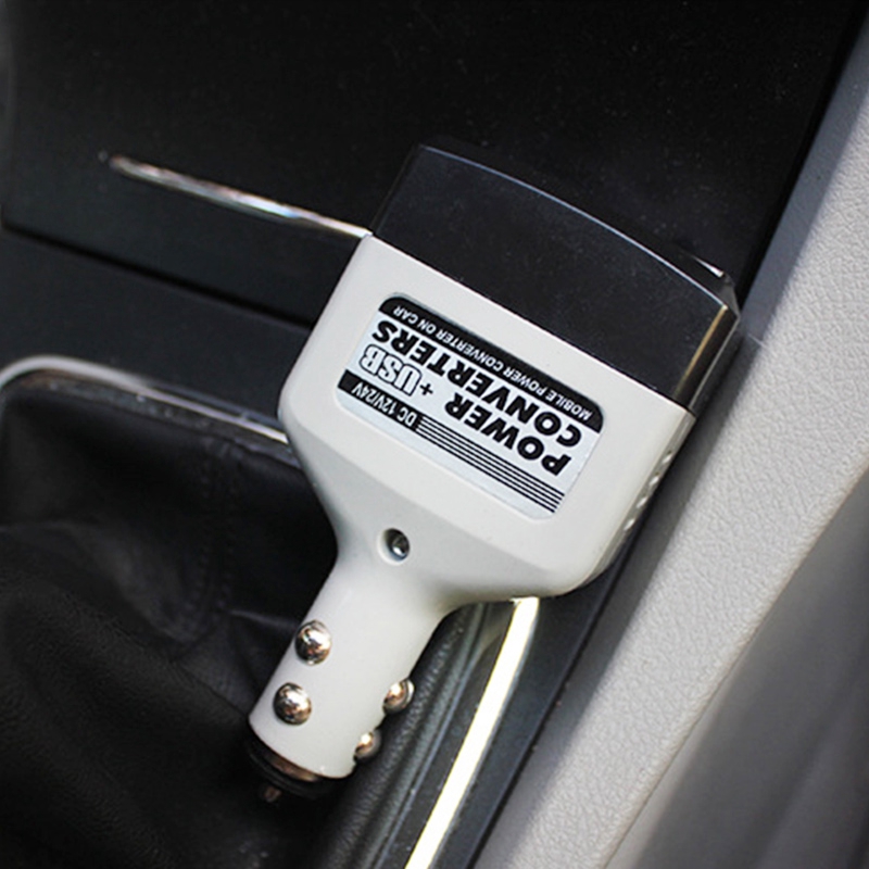 Đầu sạc tích hợp ổ cắm đa năng DC12/24V AC220V tiện dụng cho xe ô tô | BigBuy360 - bigbuy360.vn