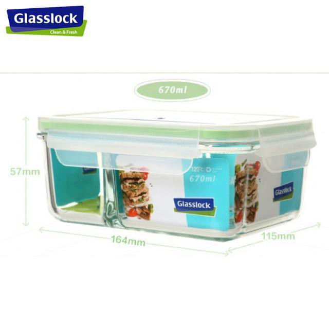 Hộp thủy tinh chia ngăn GLASSLOCK 670ml