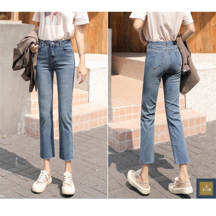 Quần Jean nữ xu hướng  Hàn Quốc 2020/Quần Jean ống suôn