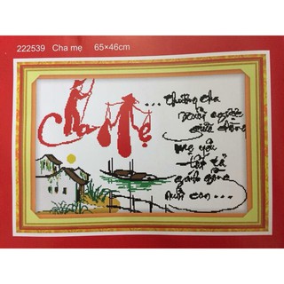 Xả kho Freeship 250k Toàn Quốc-Tranh thêu chữ thập Cha mẹ- DLH- 222539- NgocthinhShop