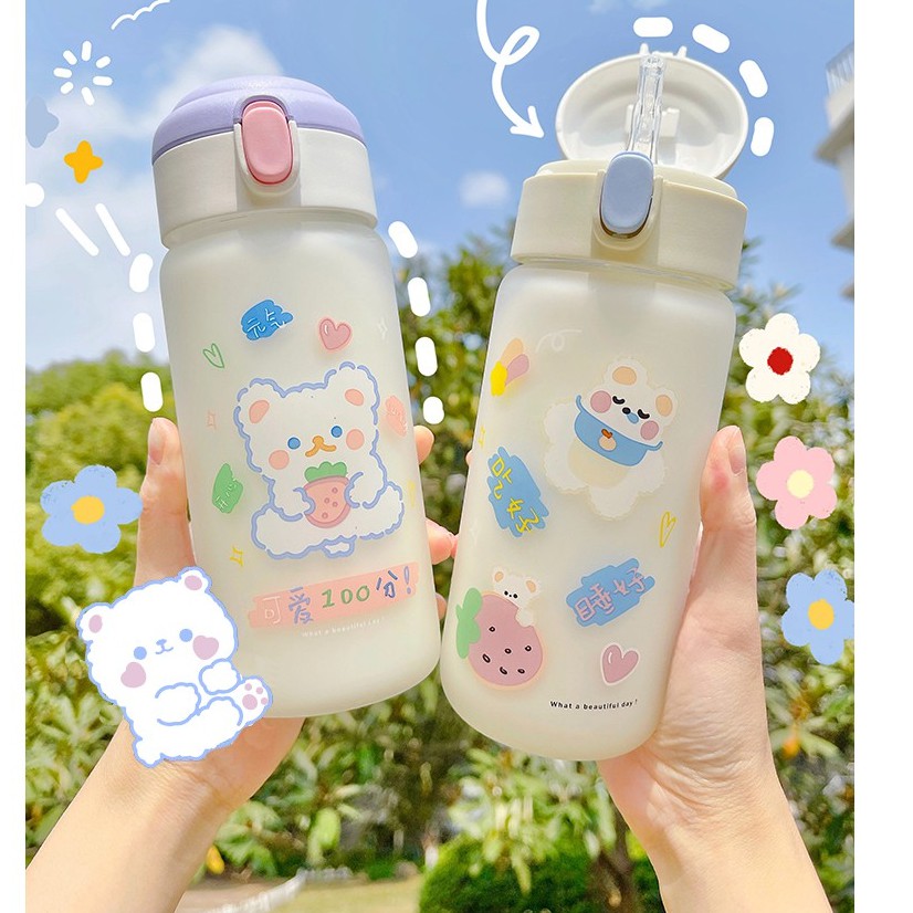 BÌNH THỦY TINH GIỮ NHIỆT GẤU HOẠT HÌNH ĐÁNG YÊU
