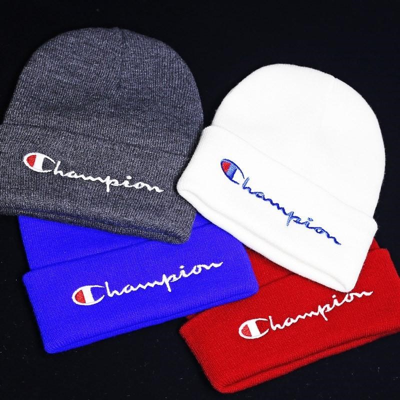 Mũ Len Thêu Chữ Champion Thời Trang Mùa Đông Cho Nam Và Nữ