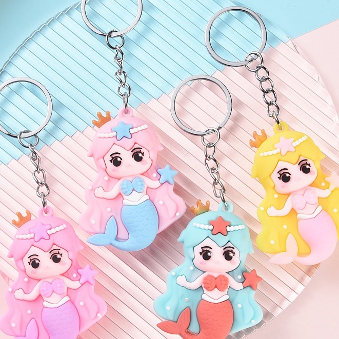 (Butgiasi) Móc khóa nàng tiên cá mái tóc dài dễ thương