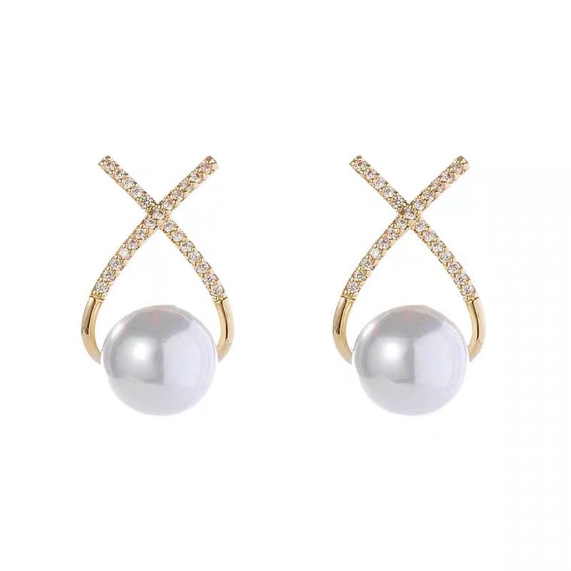 Khuyên tai Ahellogirl đính ngọc trai và đá phong cách cổ điển chất lượng cao thời trang cho nữ