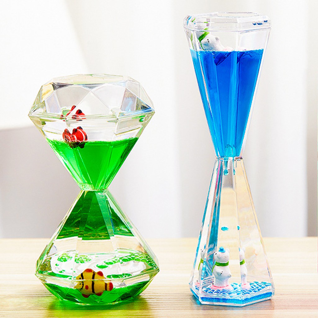 4 màu Kim cương giọt dầu Kính đồng hồ nổi Động vật hoạt hình tinh tế Quản lý thời gian Hẹn giờ cát cho máy tính để bàn -