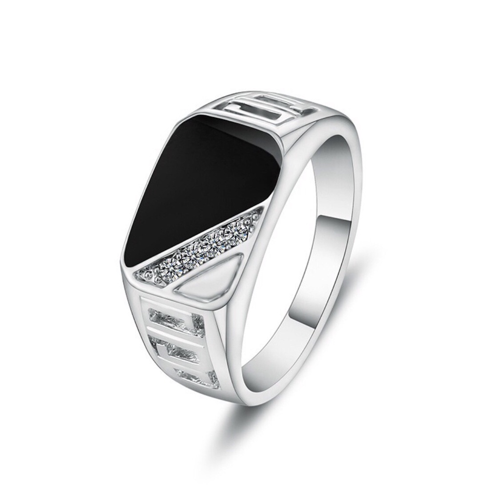 Nhẫn thời trang đính đá sang trọn đẳng cấp nhiều màu cá tính cho nam