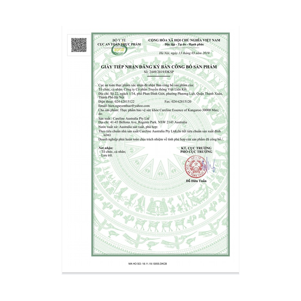 Viên Uống Hỗ Trợ Tăng Cường Sinh Lý Nam Careline Essence Of Kangaroo - Hộp 60 viên