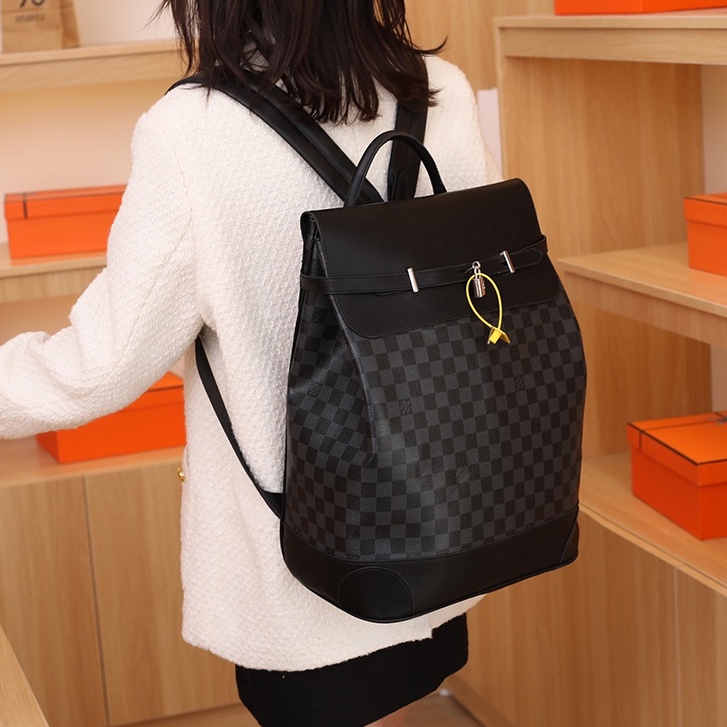 Balo da lv nam nữ PUKA cặp đi học nam nữ da pu chống nước phong cách thời trang cao cấp