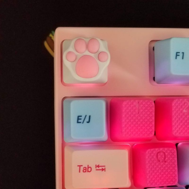 LIDU1  Personality Customized ABS Silicone Kitty Paw Artisan Cat Paws Pad Keyboard keyCaps for Cherry MX Switches