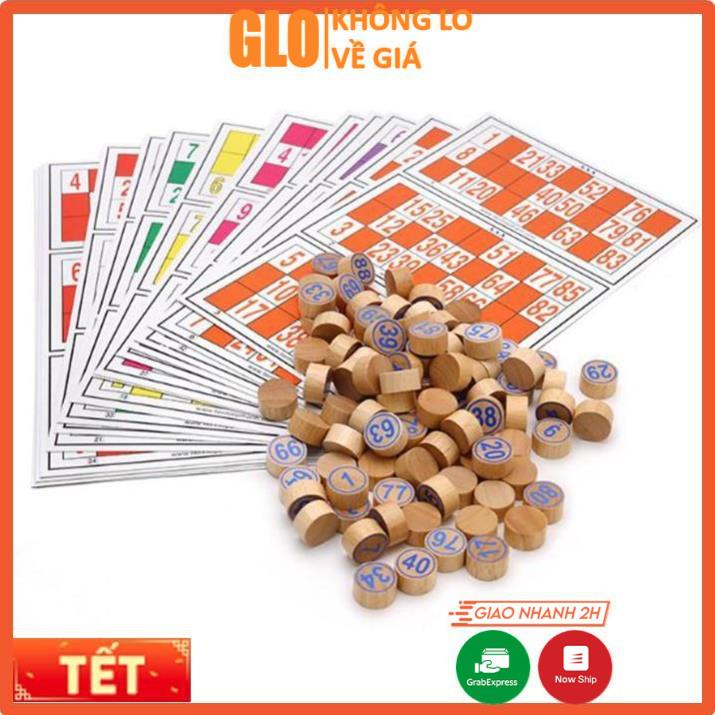 Bộ Đồ Chơi Cờ Lô Tô Giấy Và Gỗ Bingo Lotto Việt Giải Trí Ngày Tết