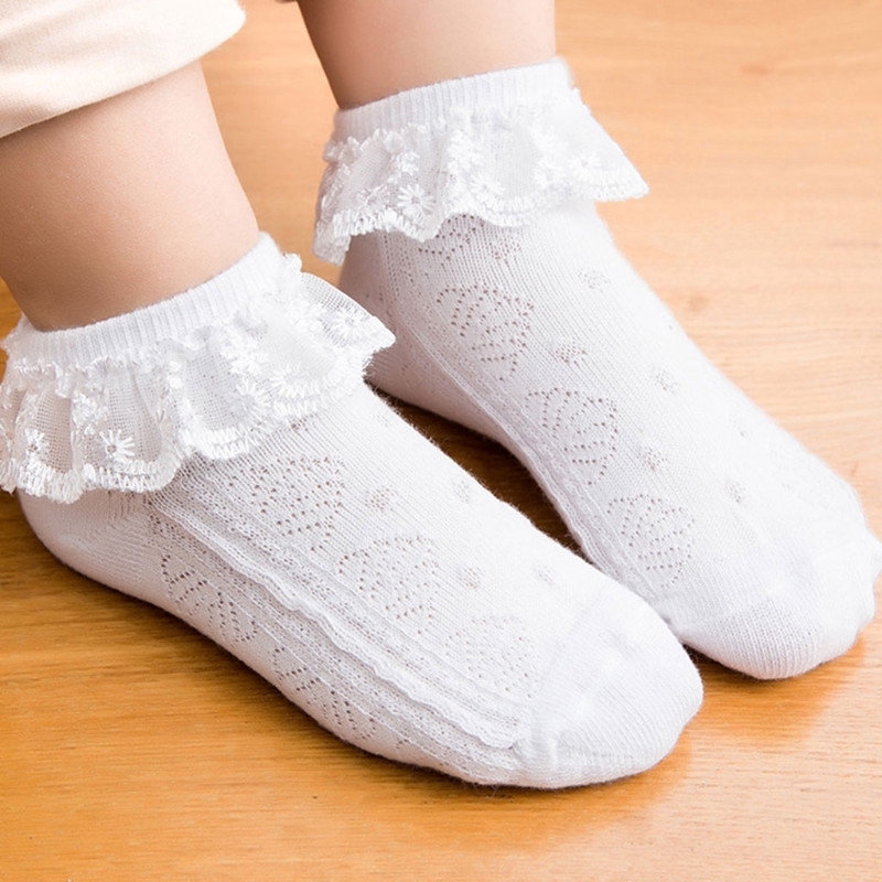 Vớ Cotton Phối Ren Kiểu Dáng Xinh Xắn Dành Cho Bé Gái