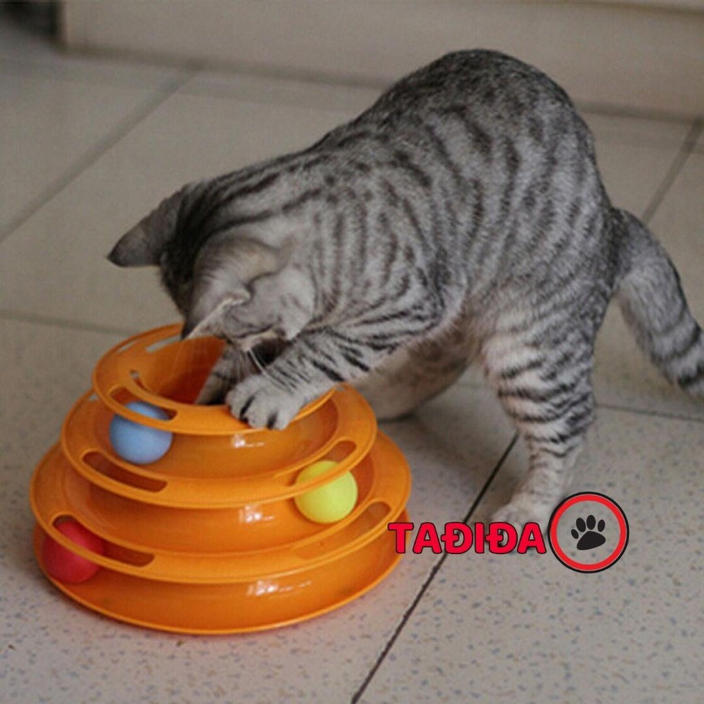 Đồ chơi cho Mèo Đĩa Xoay 3 Tầng chống trượt , Phụ kiện cho Thú Cưng chất lượng - Tadida Pet