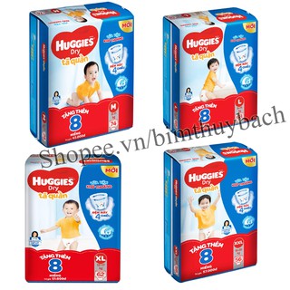 Cộng 8 miếngbỉm huggies quần m74+8 l68+8 xl62+8 xxl56+8đệm mây mới co dãn - ảnh sản phẩm 1