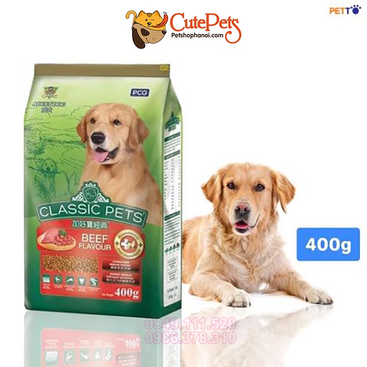 Thức ăn cho chó lớn Classic Pets Adult 400g vị thịt bò - Phụ kiện thú cưng Hà Nội