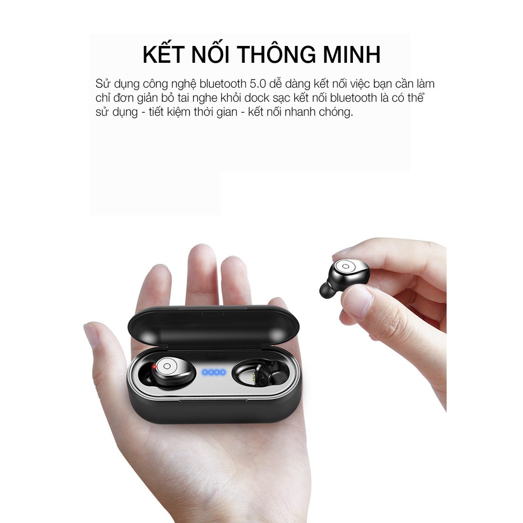 [BẢN QUỐC TẾ] Tai nghe Bluetooth AMOI F9 bản QUỐC TẾ Nút Cảm Ứng Bluetooth 5.0 Pin 280h - Tích Hợp Sạc Dự Phòng