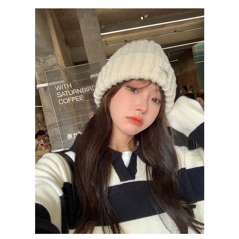 Mũ Len Dày Dặn Giữ Ấm Mùa Thu Đông Phong Cách Nhật Bản Cho Bà