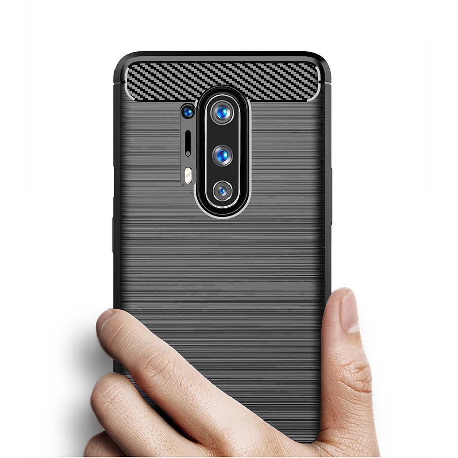 Ốp lưng OnePlus 8 Pro ốp phay xước carbon vân kim cương chống shock, hấp thụ nhiệt cao cấp, chống bám vân tay cực ôm máy