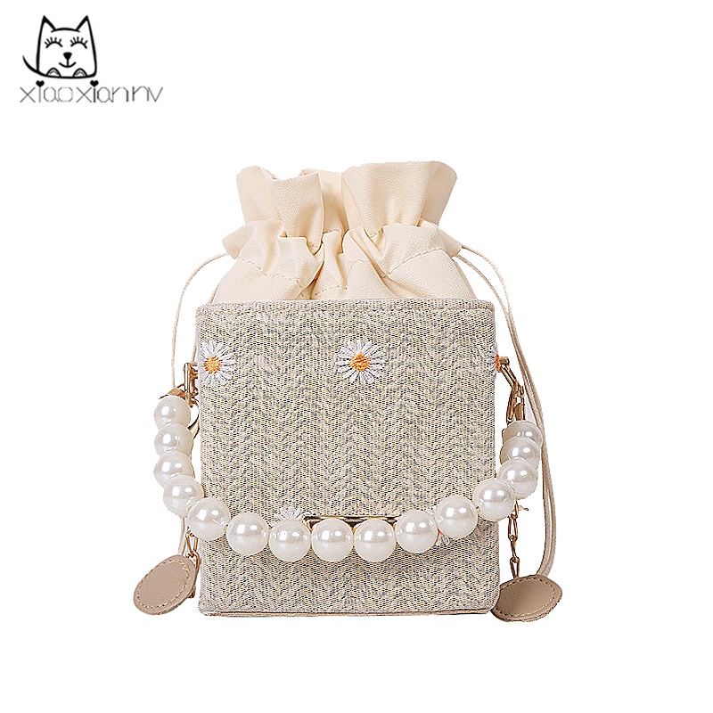 Túi Xách Nữ Đan Rơm Thủ Công Thời Trang Hàn Quốc 2021