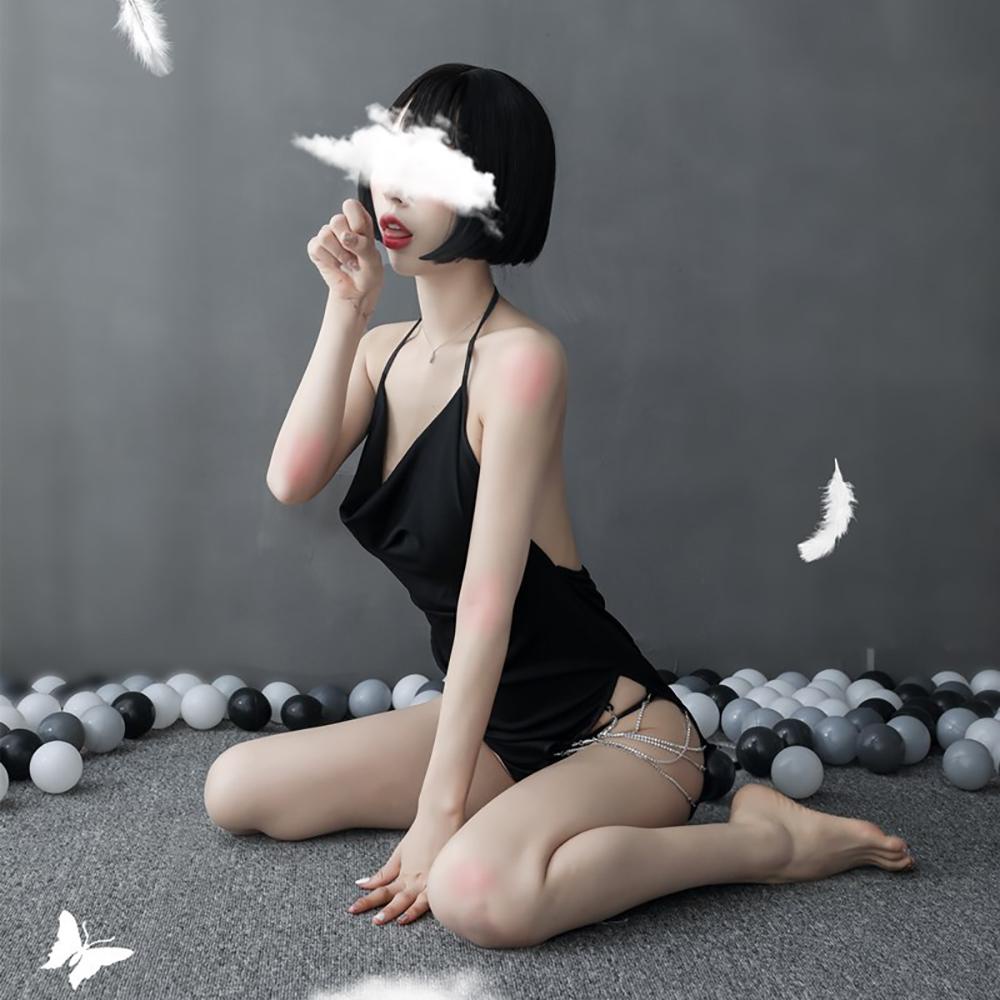 OCEANMAP Bộ Đồ Ngủ Ren Hoa Xuyên Thấu Và Quần Lót Gợi Cảm