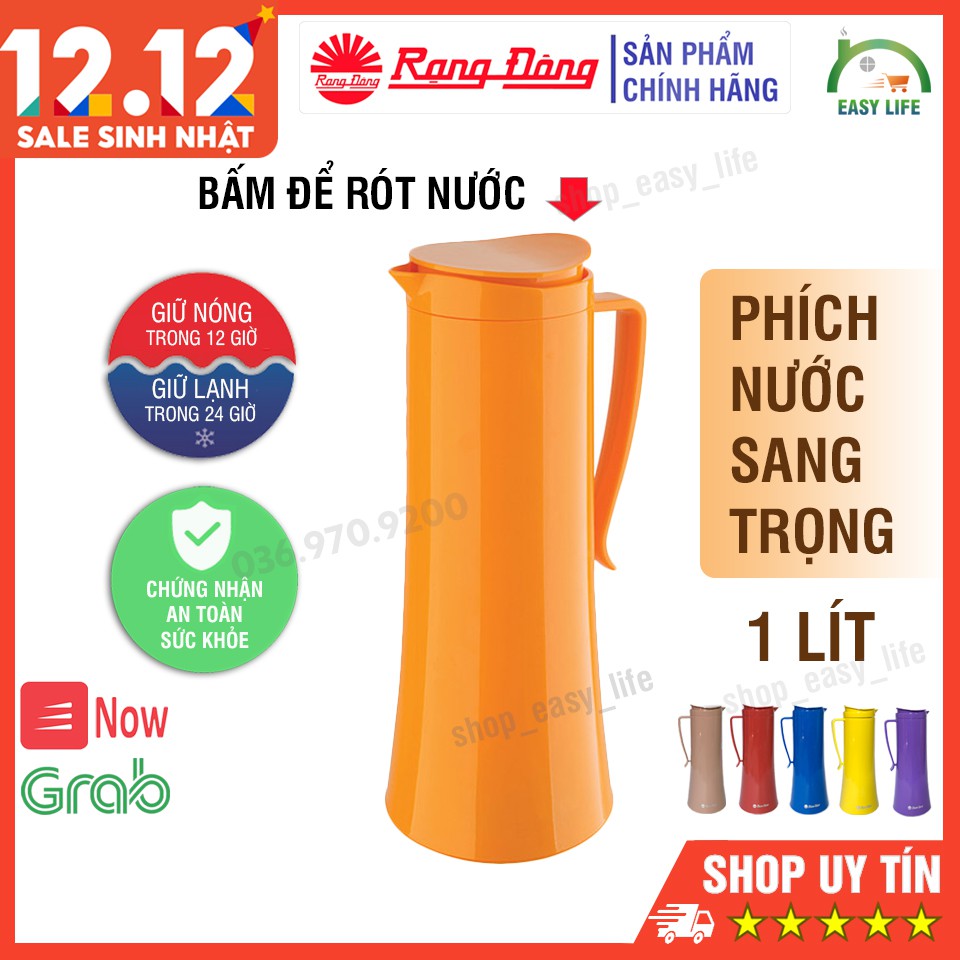 Phích Nước Văn Phòng Rạng Đông 1 Lít [Giữ Nhiệt 12h]