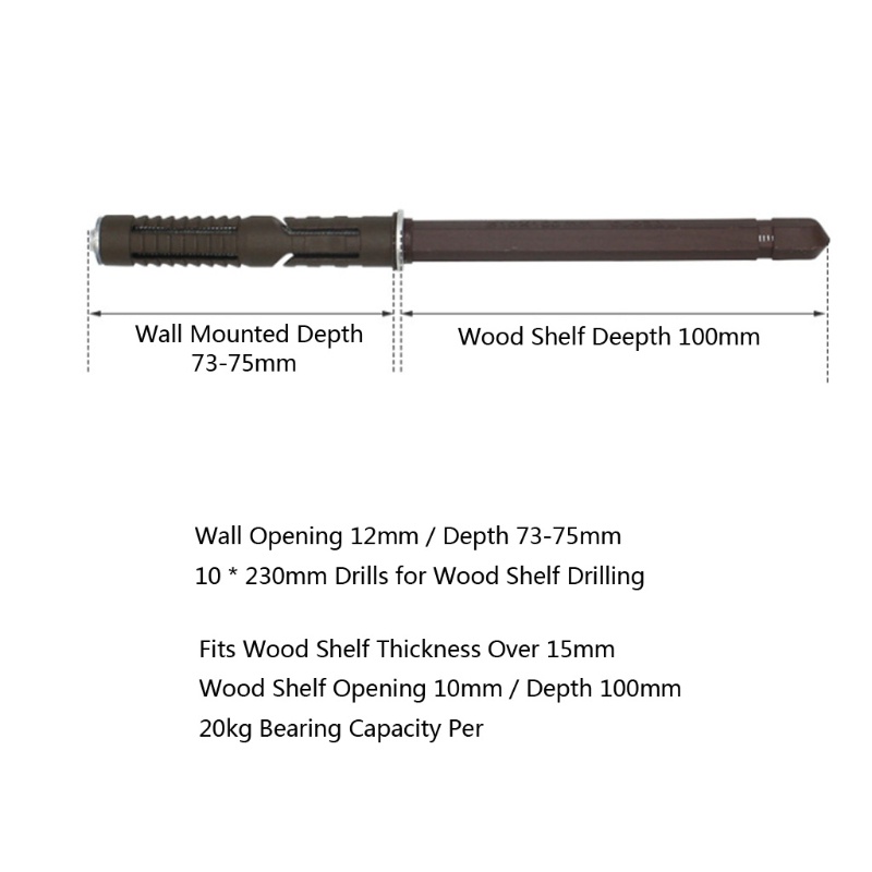 Set 6 Giá Đỡ Gắn Tường Tàng Hình Hỗ Trợ Cố Định Bàn Ghế