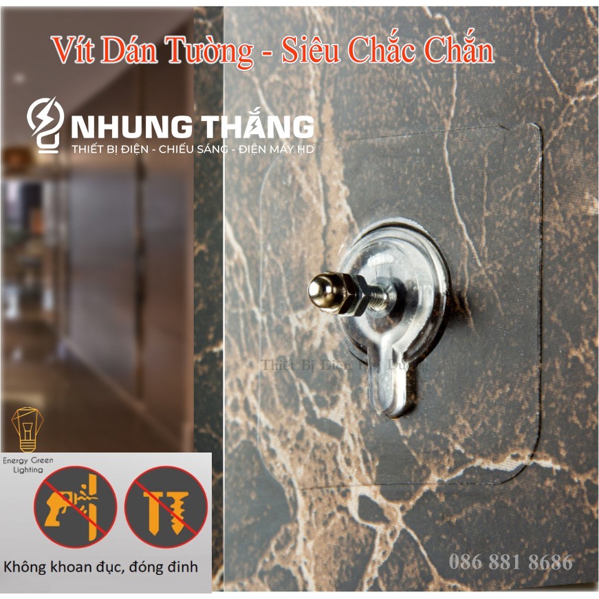 Miếng Dán Tường Kèm Ốc Vít Để Treo Đồ/ Gắn Giá, Kệ/ Dán Thanh Chắn Chắn - Chịu Lực Tốt - Không Cần Khoan Tường