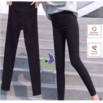 Quần Legging Lưng Cao Xuất Hàn Dài Dáng Ôm Chất Thun Co Giãn 4 Chiều