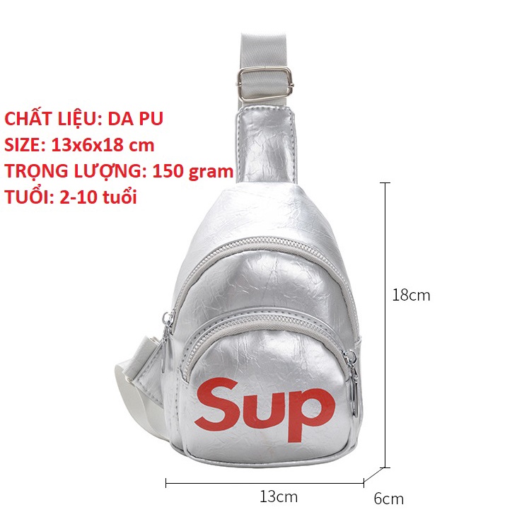 Túi đeo vai cho bé trai bé gái đeo chéo phong cách thời trang da PU cao cấp ( Túi SUP-WX696 )