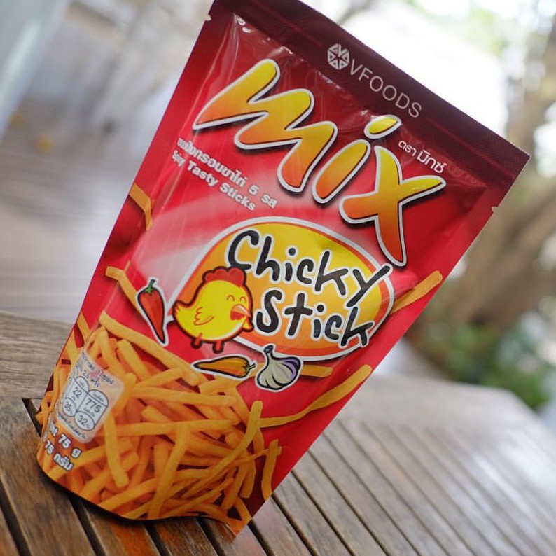 Bánh Snack que cọng nhập khẩu Thái Lan MIX 60g | Vị Gà Tỏi Ớt