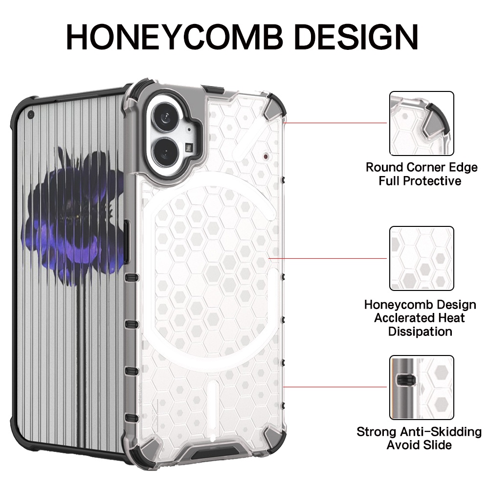 Ốp Điện Thoại Nhựa Cứng Trong Suốt Chống Sốc Họa Tiết Tổ Ong Cho Iphone 1 One (1)