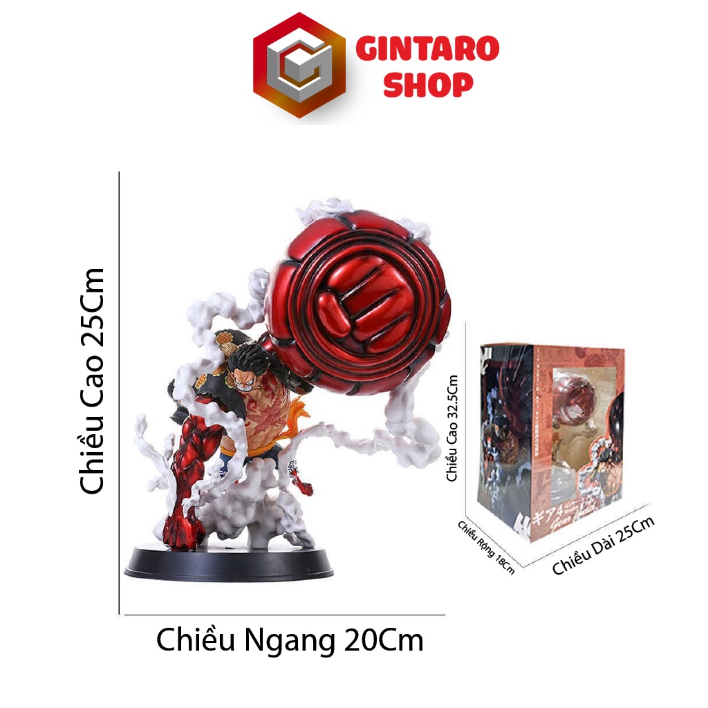 Mô hình nhân vật Luffy Gear 4 king kong tay to cực ngầu, Mô hình One Piece Luffy Gear 4 tay siêu to cao 25Cm GINTARO SHO