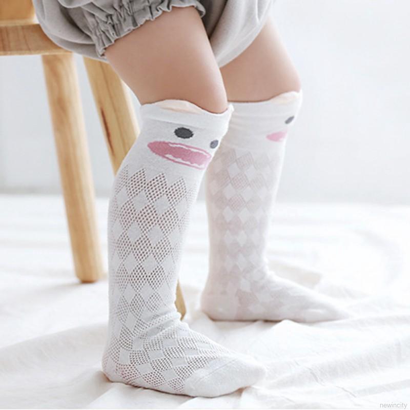 Vớ cotton dài màu sáng phong cách Hàn Quốc giữ ấm cho bé