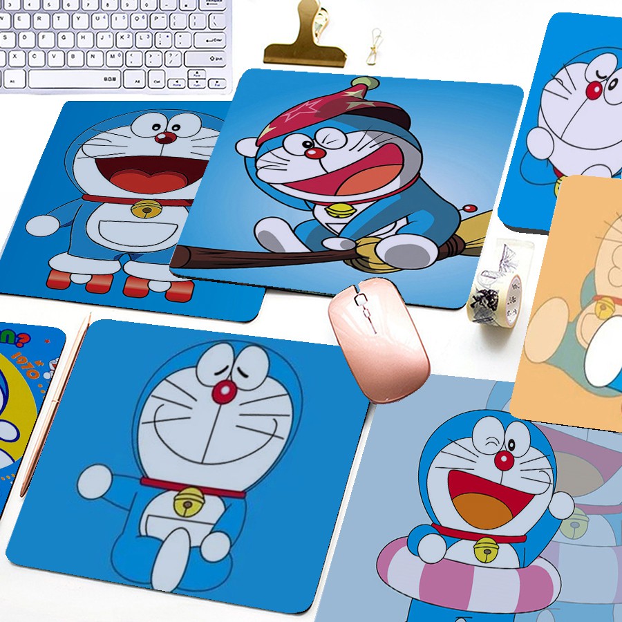 Tấm lót chuột chống trượt in hình Doraemon sáng tạo 20*24cm