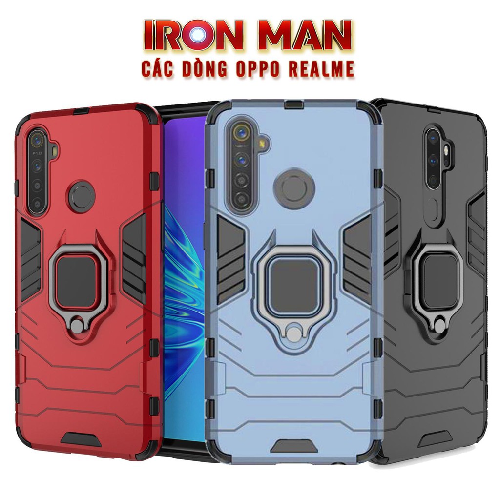 Ốp lưng iRON - MAN IRING Nhựa PC cứng viền dẻo cho các dòng Oppo Realme 5 / Realme 5 Pro / A9 2020 / A5 2020 / A11X / A5