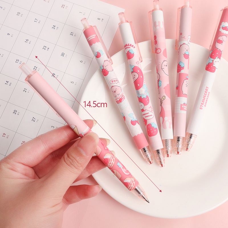 Bút Bi Mực Đen Ngòi 0.5mm Hình Khủng Long Hồng Xinh Xắn Cho Học Sinh/Văn Phòng