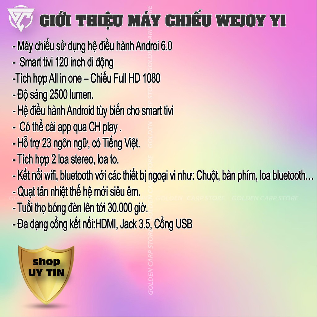Máy chiếu ♥️ Mini ♥️ Fullhd 1080 ♥️ WEJOY Y1♥️ Bảo hành 12 Tháng