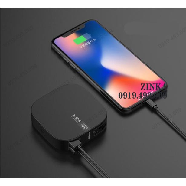 Sạc Dự Phòng size Mini Q3 Sạc Siêu Nhanh, Nhỏ Gọn Tiện Dụng, Dung Lượng 10000mAh Power Bank (Bảo hành 1 đổi 1)  zinka