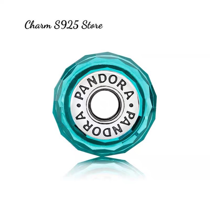 charm pan màu lục lam ánh tuyết bạc s925 cao cấp