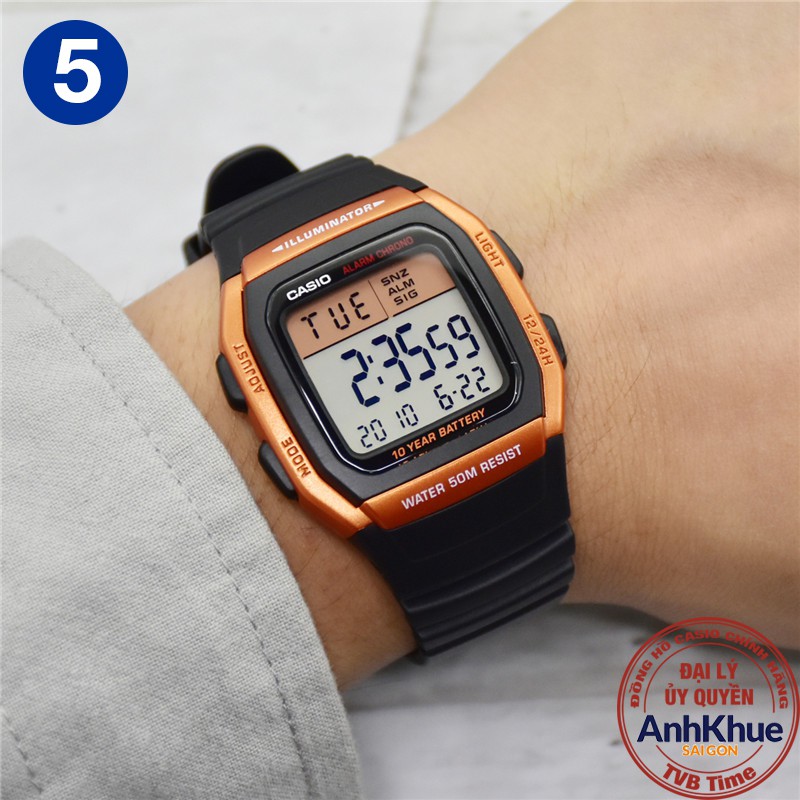 Đồng hồ nam dây nhựa Casio Standard chính hãng Anh Khuê W-96 Series | BigBuy360 - bigbuy360.vn