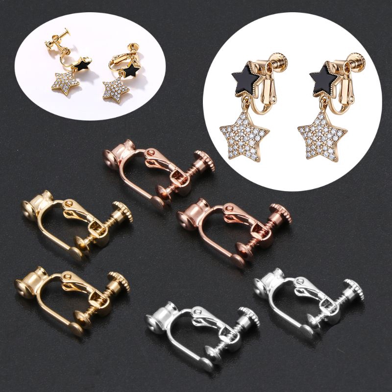 ✿INF✿1 Pair DIY Earring Converters For No-pierced Ears Turn Any Stud Into A Clip-On