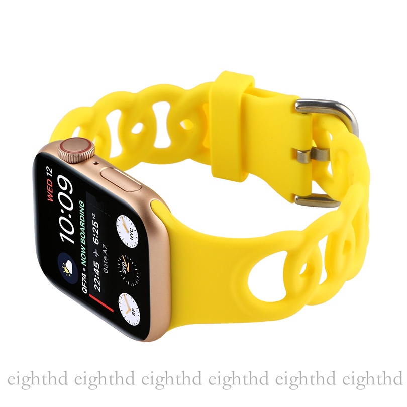 Dây Đeo Silicone Màu Trơn Cho Đồng Hồ Thông Minh Smart Watches Series 7 6 SE 5 4 3 2 1 41mm 45mm 44mm 42mm 40mm 38mm