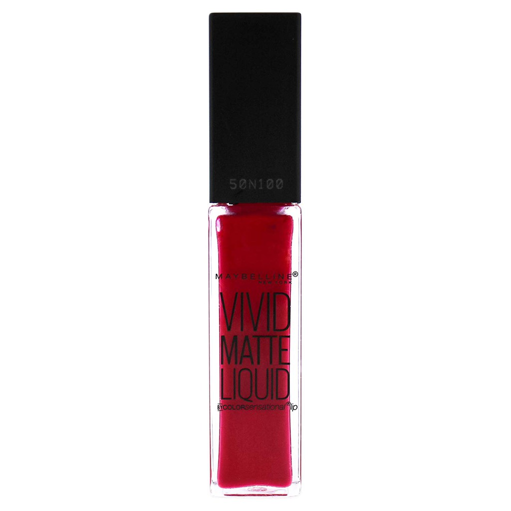 Son môi nước tím hồng Maybelline Color Sensational Vivid Matte Liquid Lipstick 25 Fuchsia Ecstasy 0.26oz (Mỹ)