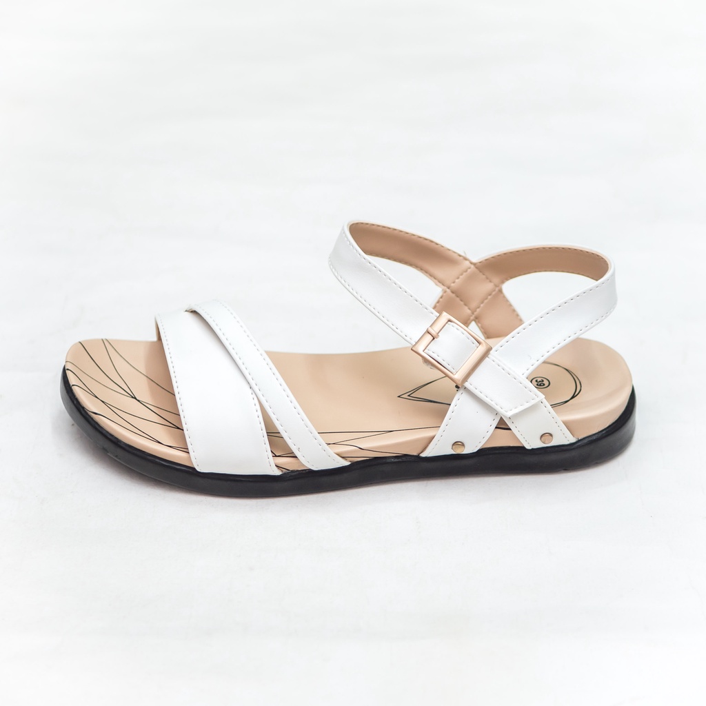 GIÀY SANDAL QUAI HẬU ĐẾ BẰNG NỮ BITA'S SYN.242 (ĐEN + TRẮNG + XÁM) - BITAS