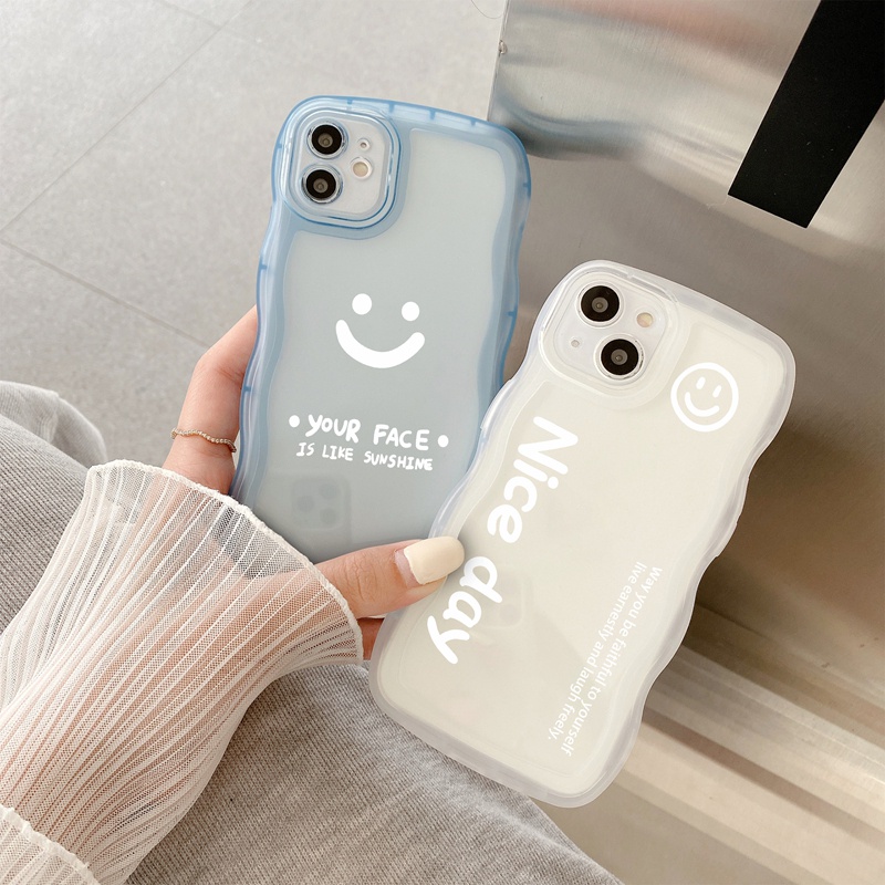 Suntaiho Ốp lưng Ốp Điện Thoại TPU Mềm Trong Suốt In Hình Mặt Cười Cho iPhone 11 11 12 13 pro Max XS X XR XS Max 7 8 Plus