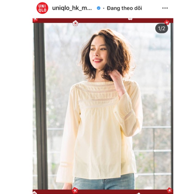 Áo vàng nhạt uniqlo authentic