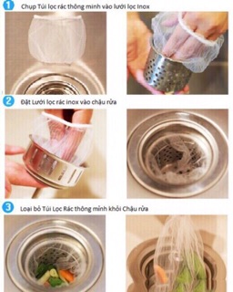 100 túi lọc rác bồn rửa bát