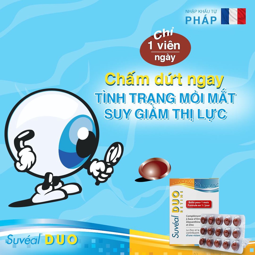 Viên uống Vitamin Bổ Mắt Cao Cấp Từ Pháp Suvéal Duo