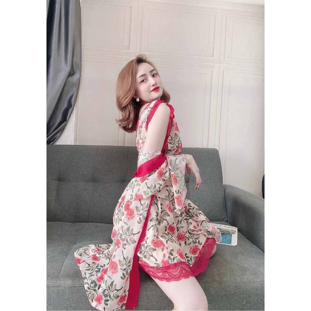 Áo choàng ngủ ❣️FREE SHIP❣️ Áo choàng tay dài tiểu thư vải lụa tơ mềm mượt | BigBuy360 - bigbuy360.vn
