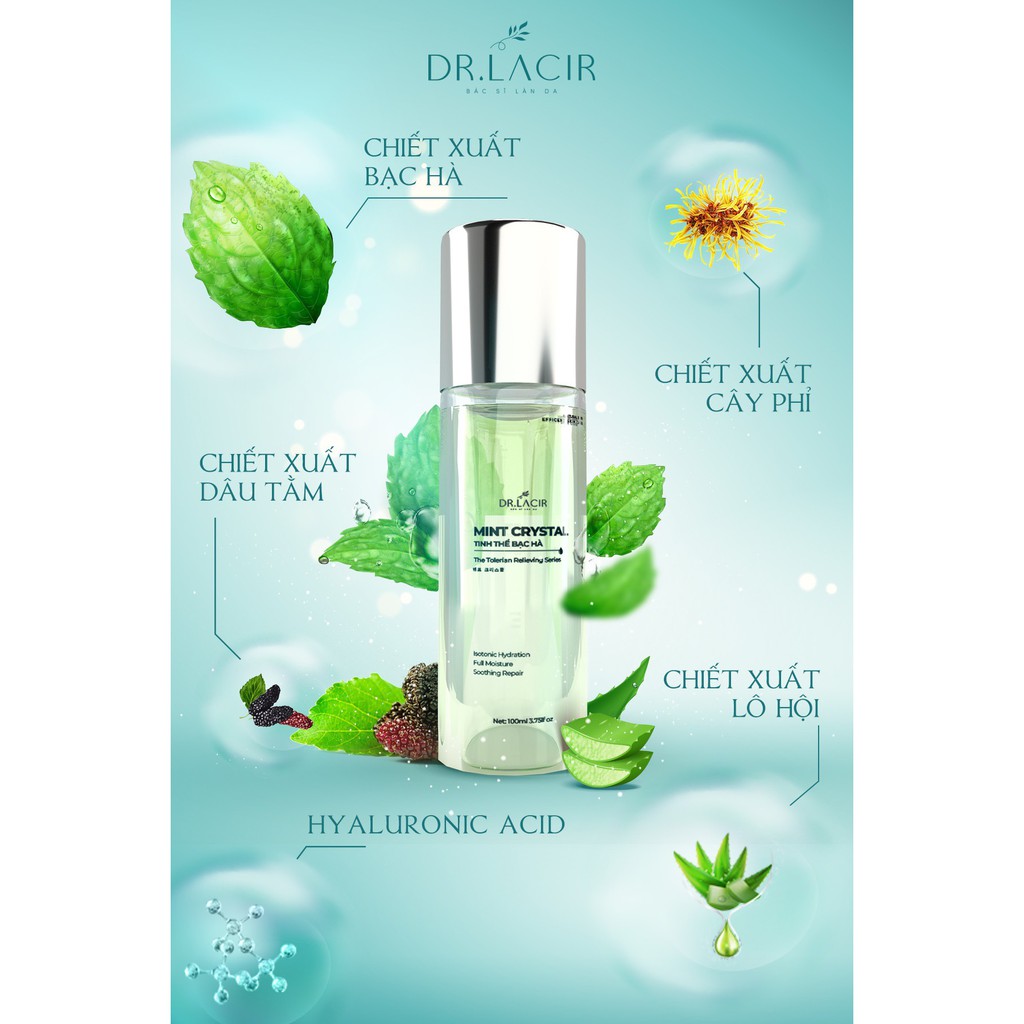 [Mini size] Toner Tinh Thể Bạc Hà Drlaicr -Chai 10ml-Giúp Co Nhỏ Lỗ Chân Lông Và Cân Bằng Độ Ẩm